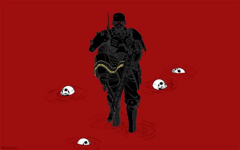 Wallpaper Illustration Red Cartoon Armor Blood Skull Jin Roh