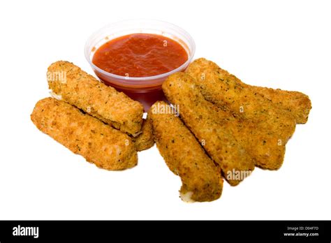Deep Fried Mozzarella Cheese Sticks With Marinara Sauce Stock Photo Alamy