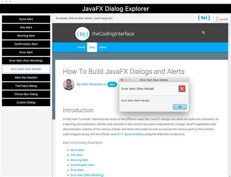 How To Build JavaFX Dialogs And Alerts The Coding Interface 19588 Hot