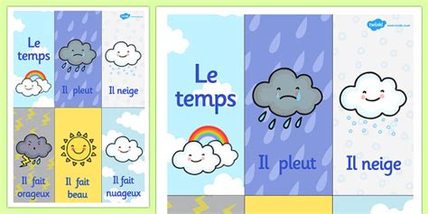 French Weather Poster French Weather Poster Display Rain