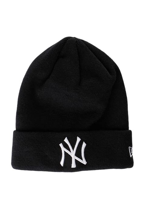 New Era Cuff Knit New York Yankees Blackwhite Beanie Streetwear