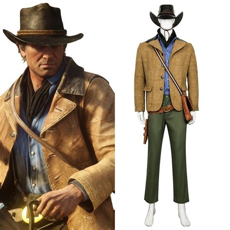 Game Red Dead Redemption 2 Arthur Morgan Cosplay Costume Outfit Hat