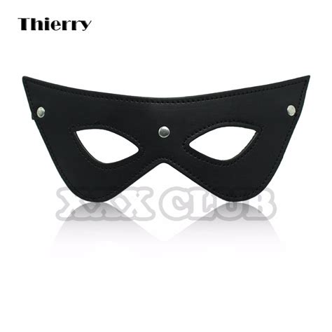 Thierry Pu Leather Blindfolds Sexy Eye Mask Patch Bondage Mask Sex Aid Party Fun Flirt Sex Toys