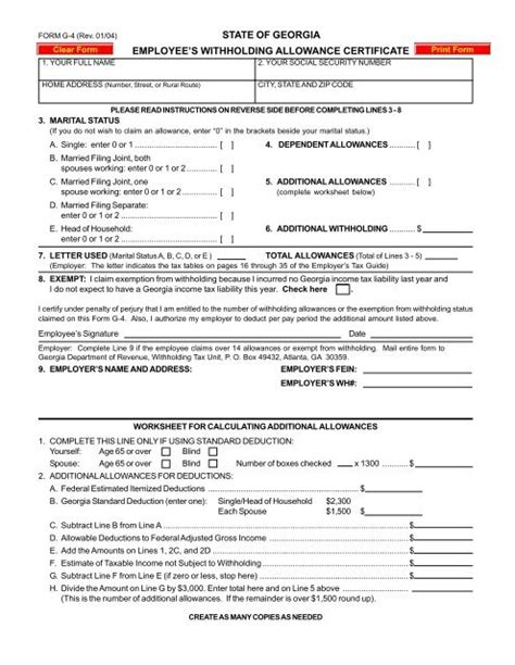 State Of Ga Employee Withholding Form 2022 2023