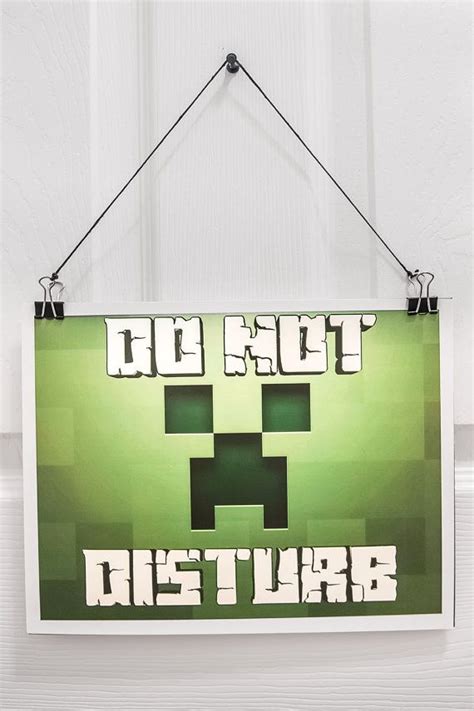 Do Not Disturb Creeper Minecraft Bedroom Door Sign Wall Art For 85 X