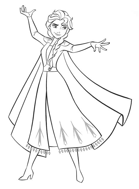 Frozen 2 Colouring Pages Elsa Free Coloring Page