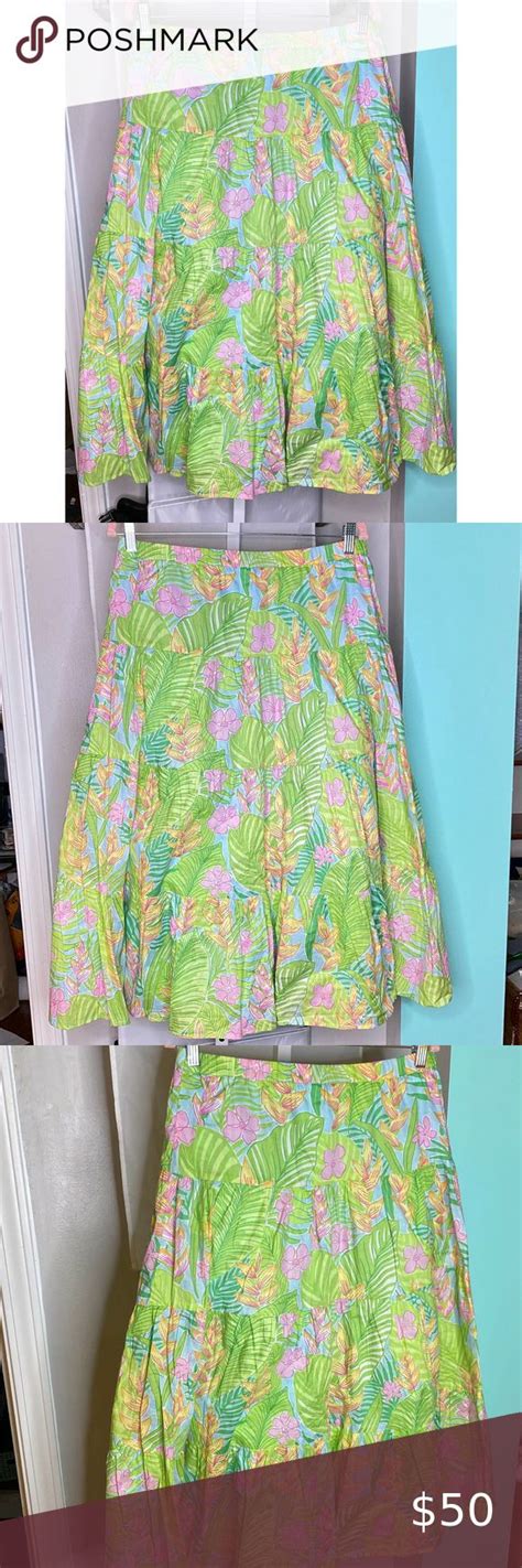 Lilly Pulitzer Tiered Botanical Garden Shopper Skirt Plus Fashion