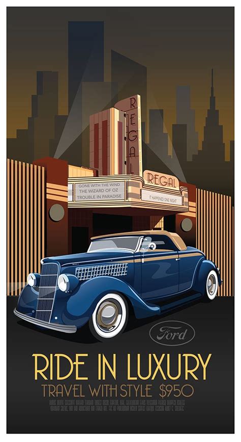 Art Deco Car Poster Art Deco Posters Art Deco Car Art Deco Illustration