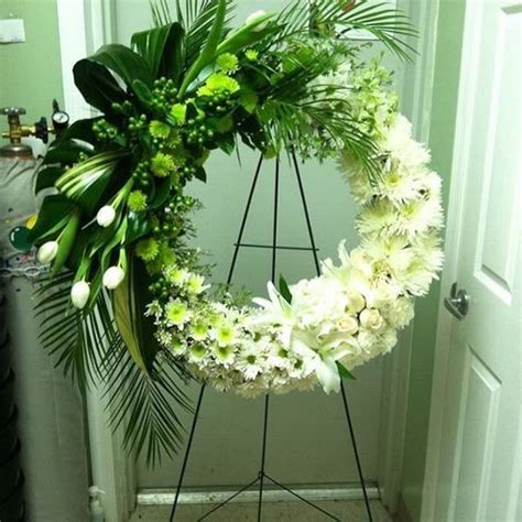 White Funeral Wreath By The Flower Bar Design Funeral Floral
