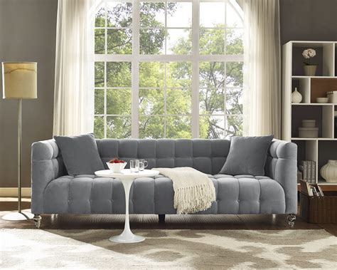 Tov Furniture Bea Grey Velvet Sofa S100 At