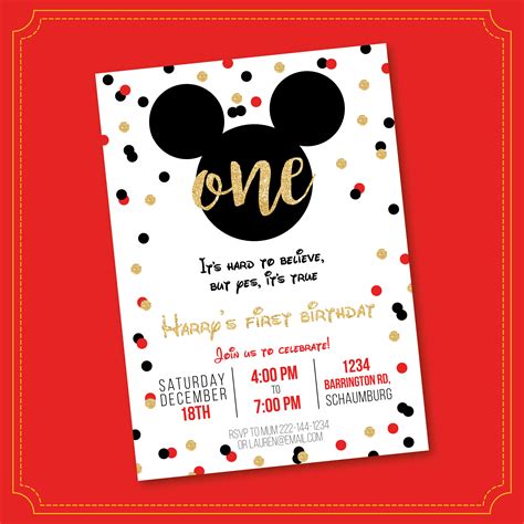 Mickey Mouse Party Invitation 7 Examples How To Create