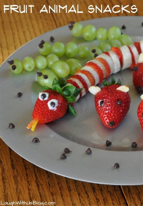 Cut the food into unusual shapes or create a food collage (broccoli florets for trees, cauliflower for clouds, yellow squash for a sun). 25 Fun and Healthy Snacks for Kids - Uplifting Mayhem