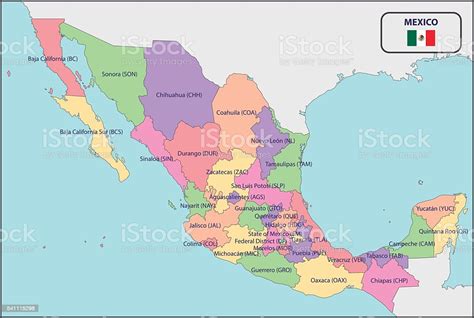 Mapa Político De México Con Nombres Illustracion Libre De Derechos