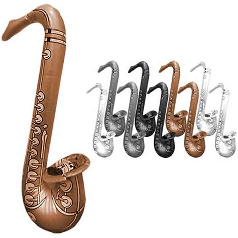 Assorted Inflatable Saxophone 235 Inches 60cm Pack Of 10 Partyrama