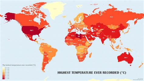 The Hottest Temperatures Around The World Mapped Vivid Maps