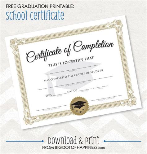 Free Printable Graduation Certificates Templates Free Printable Templates