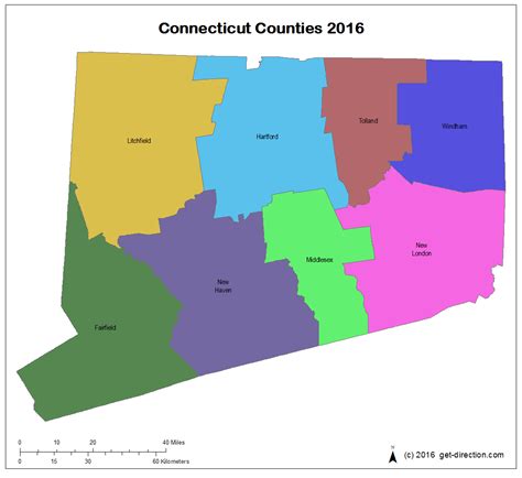 Map Of Connecticut Counties