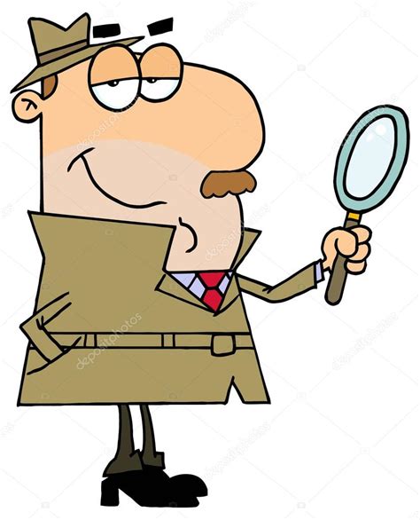 Detective With Magnifying Glass — Stock Vector © Hittoon 61082107