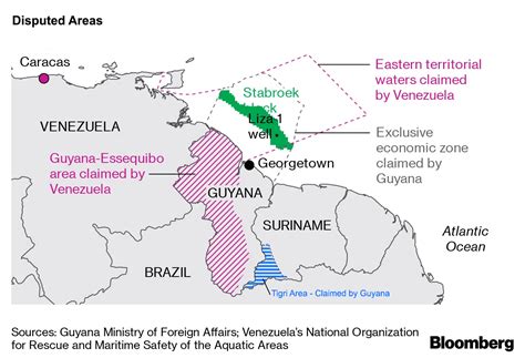 Map Of Venezuela Guyana Suriname French Guiana Showing The Disputed