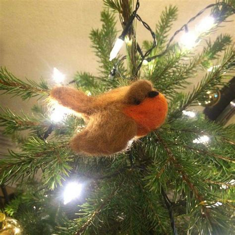 Needle Felted Robin Christmas Ornaments Holiday Decor