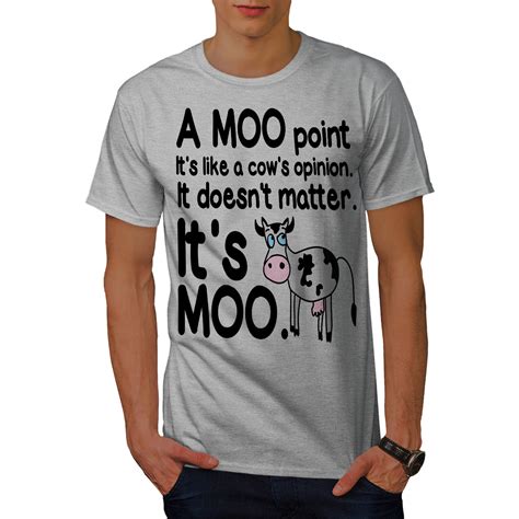 Wellcoda Cow Moo Opinion Mens T Shirt Funny Graphic Design Printed Tee