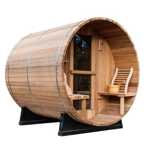 Cedar Barrel Sauna With Porch 6 Person Barrel Sauna Outdoor Sauna