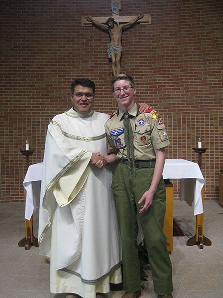 Boy Scout Receives Ad Altare Dei Emblem Mississippi Catholic