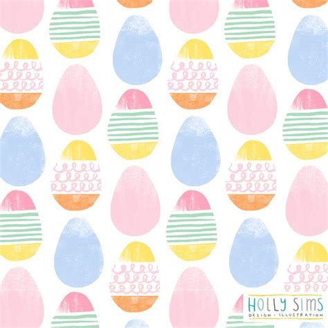 Cute Spring Easter Egg Pattern Pastel Colors Easter Prints Easter
