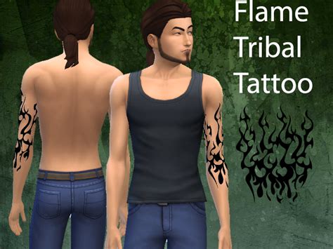 The Sims Resource Tribal Flame Tattoo