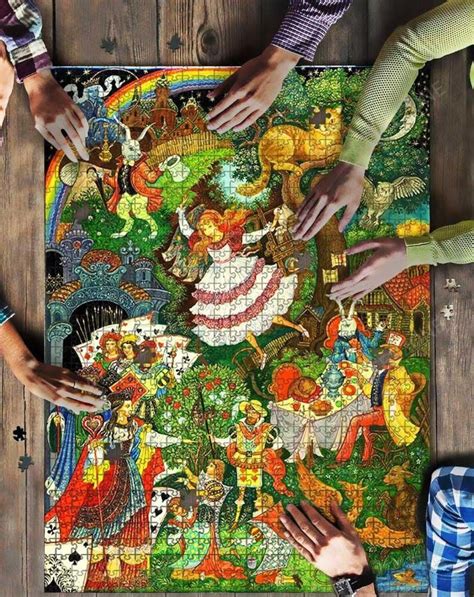 Alice In Wonderland Mock Puzzle 500 1000 Pieces Jigsaw Etsy