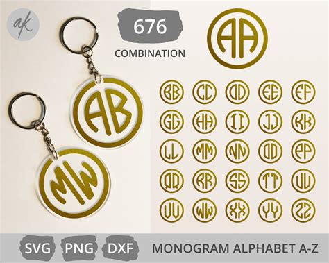 Monogram Keychain Svg - 154+ DXF Include