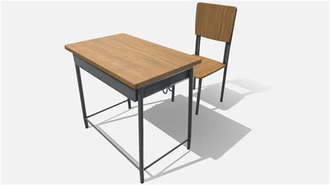 School Desk Buy Royalty Free 3d Model By Studio Lab Studiolabdev