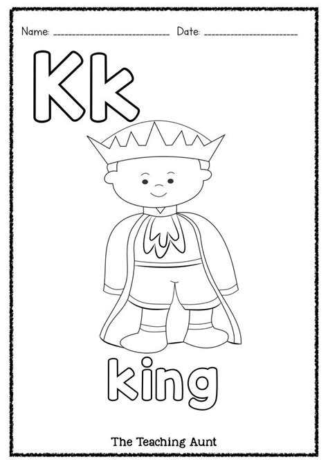 K Is For King Art And Craft The Teaching Aunt Alphabet Crafts