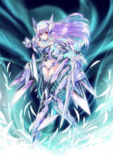 Wallpaper Illustration Long Hair Anime Girls Weapon Purple Hair Armor Red Eyes Sword