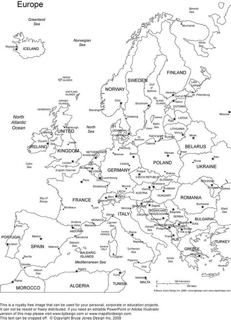 Europe Printable Blank Map Royalty Free  As Well As Other