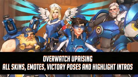 Overwatch Uprising All Skins Emotes Victory Poses And Highlight