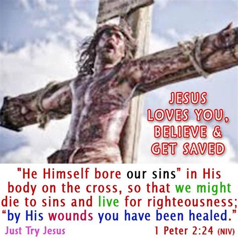 Jesus Bore Your Sins On The Cross Believe In Jesus And Get Saved Jesus