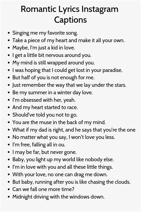Hello bi pals, gals and fellas. Romantic Lyrics Instagram Captions | Instagram quotes ...