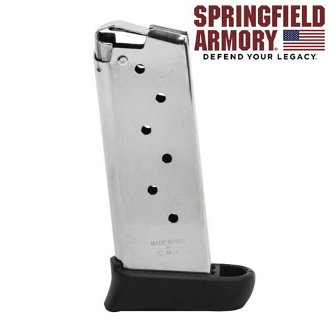 Springfield 911 Oem 7 Round Extended Grip Stainless Magazine 9mm 7rd
