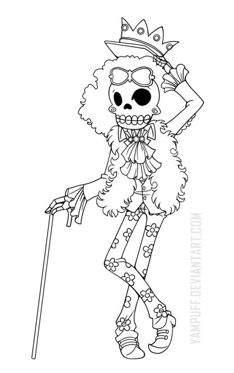 Brook One Piece Lineart Commission By Yampuff On Deviantart