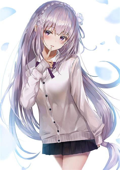 School Uniform Emilia Rezero Rawwnime