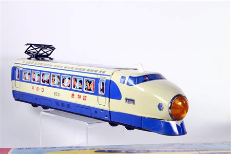 Vintage Tin Litho Friction Modern Bullet Train By Ichiko With Box Japan