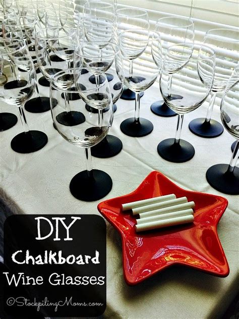 Diy Chalkboard Wine Glasses Stockpiling Moms