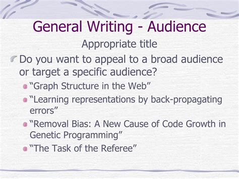 Ppt General Writing Audience Powerpoint Presentation Free Download