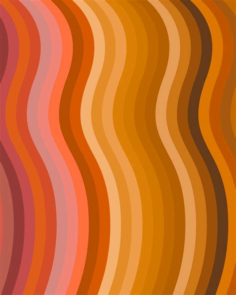 Groovy Wavy Lines In Retro 70s Colors Art Print By Apricotbirch X