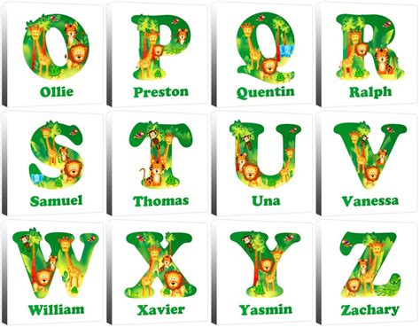 This article explains how to alphabetize in excel. Personalised Jungle Animal Alphabet Letter Children's Name ...
