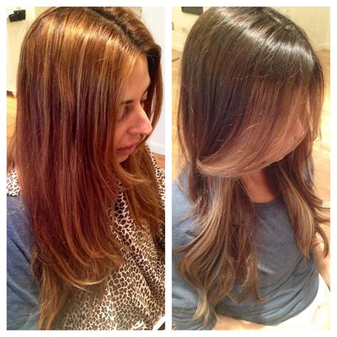 Before And After Color Transformation From Brassy To Classy Ombr
