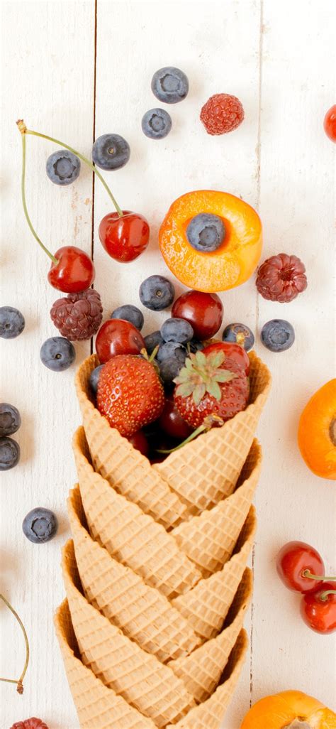 Wallpaper Fruits Berries Wafer Cherry Blueberry Strawberry