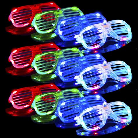 in glow the 12pk accessories shades shutter sunglasses led favors party supplies party neon