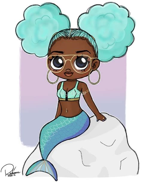 Minty Mermaid By Raynbxw Mermaid Art Cute Drawings Black Women Art